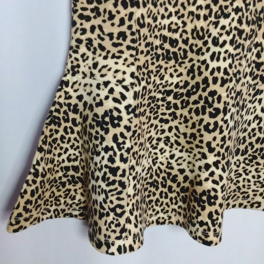 Gymboree Leopard Mini Dress Animal Print Short Cap Slve Stretch Toddler Girls 5